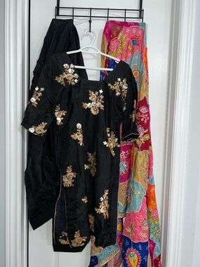 Brand new Punjabi salwar black suit with dupatta for jago